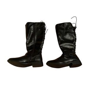 Wanted Womens Lady Luck Decorative Lace-up Back Knee High Riding Boot SIZE 10